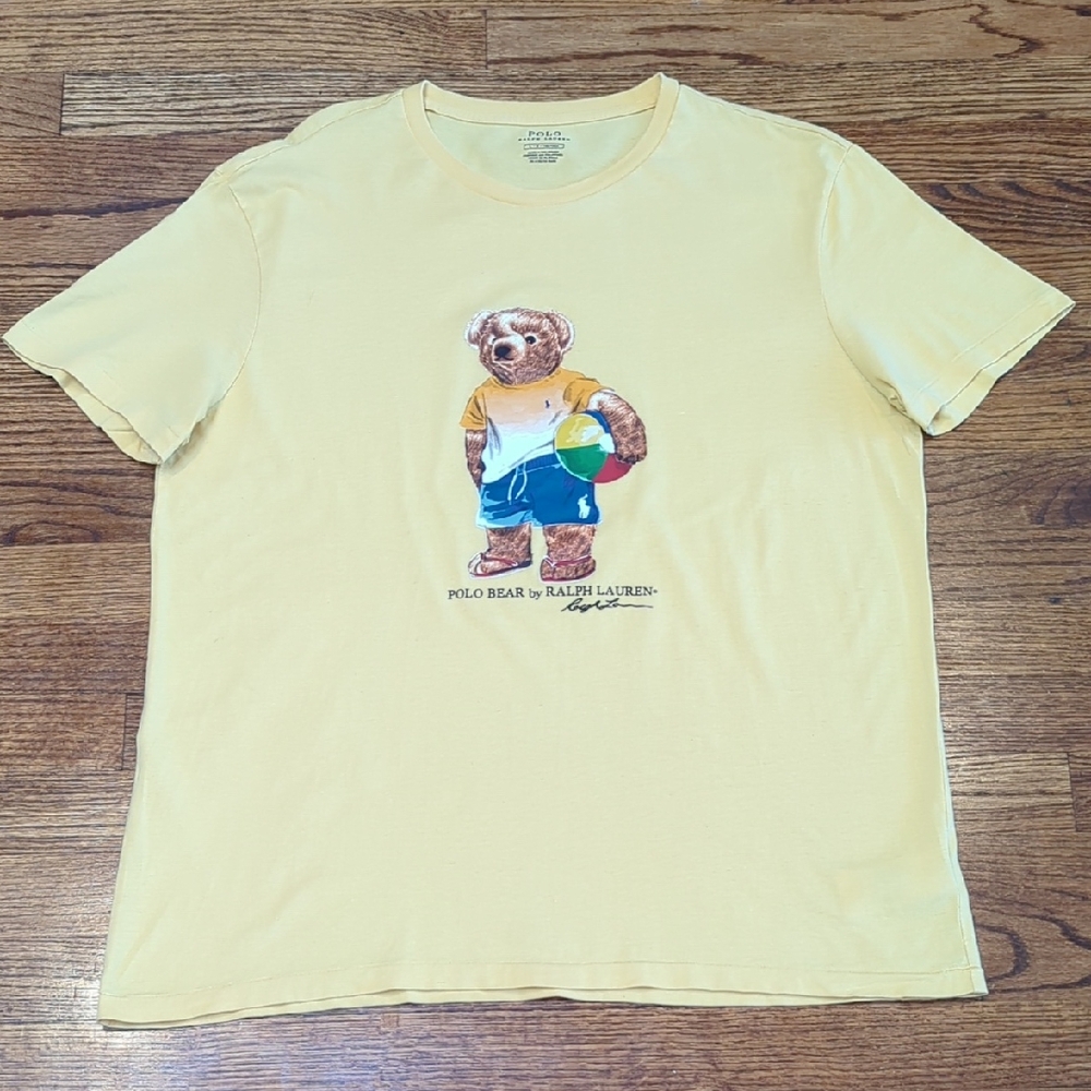Polo by Ralph Lauren Soft Yellow Tee with Bear Design